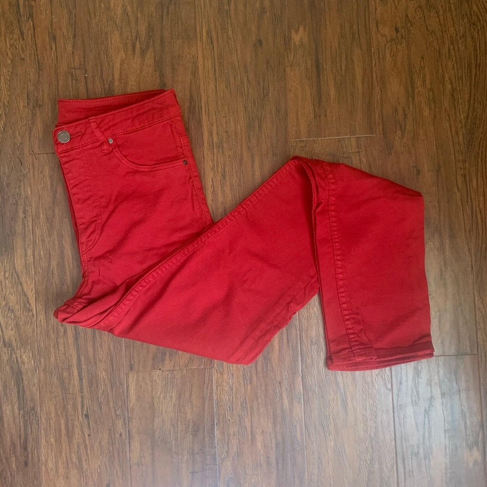 | H&M | Red High Waisted Jeans